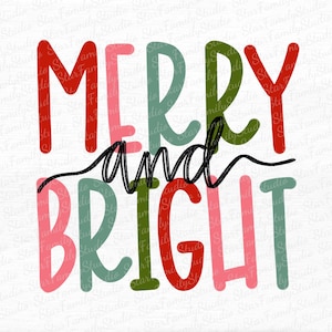 Alegre e Brilhante SVG, Alegre SVG, Brilhante Svg, Camisa de Natal svg, Natal svg, Citação de Natal svg, Arquivo de Corte Cricut, silhueta