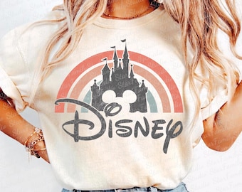 Disney Rainbow Castle png, Disney Vintage png, Disney Family png, Disney Castle png, Disneyworld Matching, Disney png, digital download