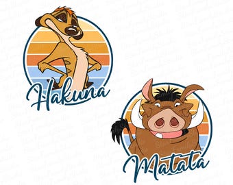 Hakuna Matata Png, Lion King Pumbaa and Timon Png, Animal Kingdom Png, Safari Png, Retro Hakuna Matata, Family Disney Trip Png