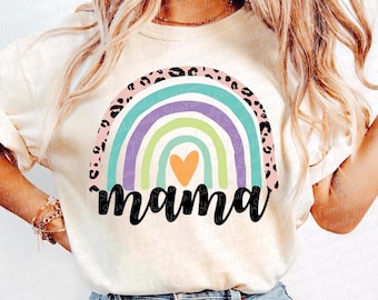 Rainbow Mama SVG Mama Svg Design Rainbow Svg Dzień Matki Svg Mama Rainbow Svg Png Eps Dxf Pliki Jpeg do pobrania cyfrowego Cricut Silhouette