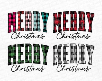 Merry Christmas png - Christmas Sublimation - Merry Christmas plaid png Print File For Sublimation Or Print - Digital Download