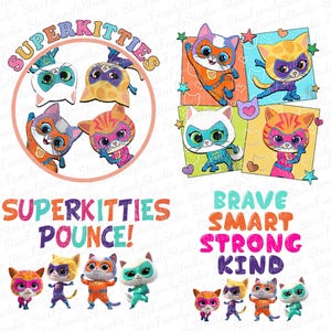 Super Kitties Png, Super Cat T-Shirt Design, Kitties Png, Cute Fantastic cat, Super Kittie Buddy,Bitsy Ginny Sparks Hero Png