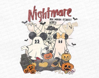 Nightmare On Main Street PNG, Retro Halloween Png, Spooky Vibes Png, Trick Or Treat Png, Halloween Masquerade, Halloween, Digital Download