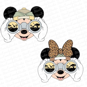 Bundle Safari Mouse Couple Svg, Family Safari Trip Svg, Matching Family Couple Svg, Safari Bandana, Safari Hats, Png Files For Sublimation