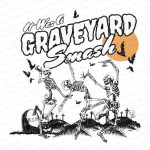 Retro Skeleton Halloween Png, Trendy Fall Png, Spooky Season Png, Graveyard Smash Png, Vintage Style Oversized Png