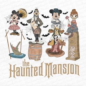 Mouse Cartoon Haunted Family Png, Happy Halloween Png, Cartoon Team Scary Cute Png, Horror Characters Png, Spooky Png, Digital File
