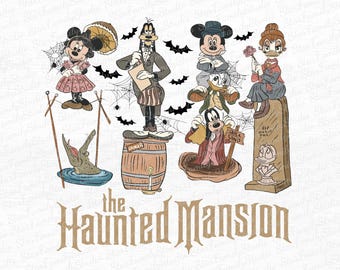 Mouse Cartoon Haunted Family Png, Happy Halloween Png, Cartoon Team Scary Cute Png, Horror Characters Png, Spooky Png, Digital File