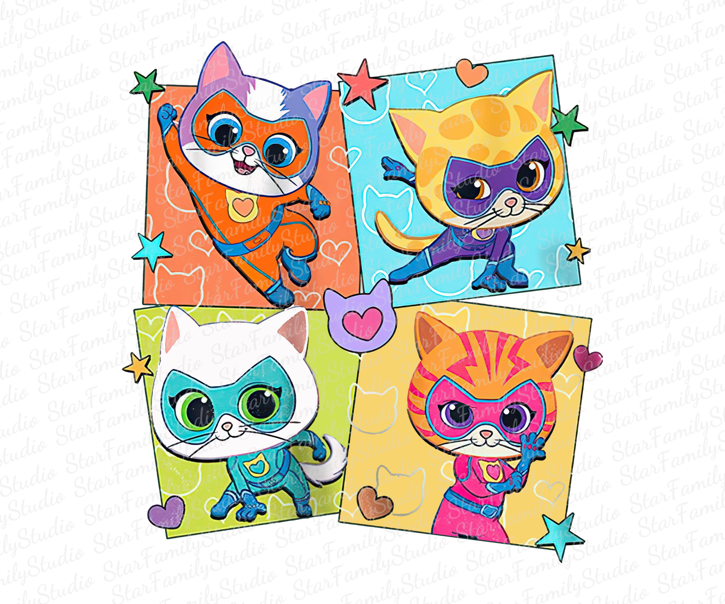 Super Kitties Png, Super Cat T-shirt Design, Kitties Png, Cute ...