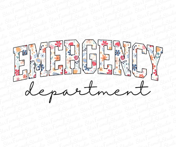 Floral Emergency Department Png, Emergency Nurse Png, Emergency Png, ER Nurse Crewneck, ER Nurse Gift, ER Department Png