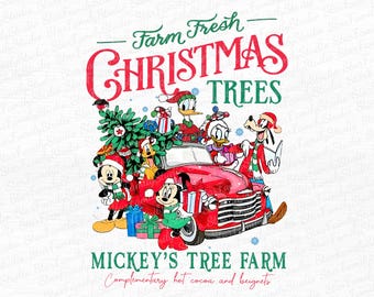 Christmas Tree Farm Fresh Png, Topolino di Natale e amici, Squadra di Natale Png, Amici di Natale Png, Solo Png