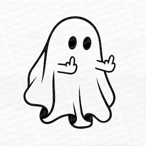 Ghost Middle Finger Svg Png, Halloween Svg Png, Svg File For Cricut, Cute Ghost Halloween Svg Png