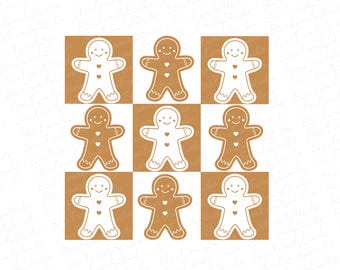 Hombre de jengibre a cuadros PNG, Navidad desgastada moderna PNG, Sublimación navideña, Diseño de camiseta navideña, Lindos cuadros navideños PNG