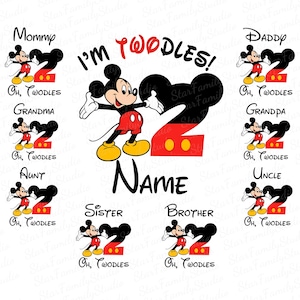 Mouse 2nd Birthday Png,I&#39;m Twodles Mouse Png, Mouse Two Png, Mouse Svg, Mouse Head Svg, Mouse Party Png, Mouse Birthday Svg, I&#39;m two Svg