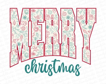 Merry Christmas SVG, Merry Christmas PNG, Christmas Sublimation Shirt SVG, Merry Varsity Png, Retro Christmas Svg, Digital Download Dxf File