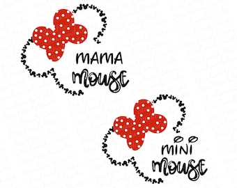 Minnie Mama & Mini Png, Disney Mom and Daughter Matching Png, Disney Mother's Day Png, Disneyland Family Vacation Png