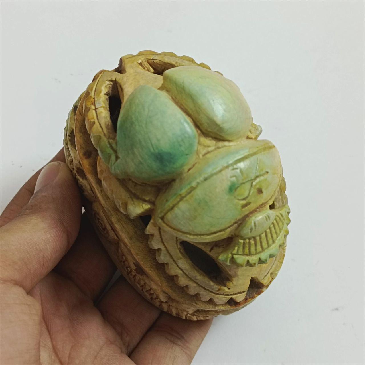エジプトアンティーク置物スカラベ 手彫りのエジプトのスカラベの置物、アンティークの石の芸術、ユニーク