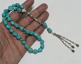 Handmade Turquoise Prayer Beads Tasbih Misbaha Islamic Rosary Gift Decor