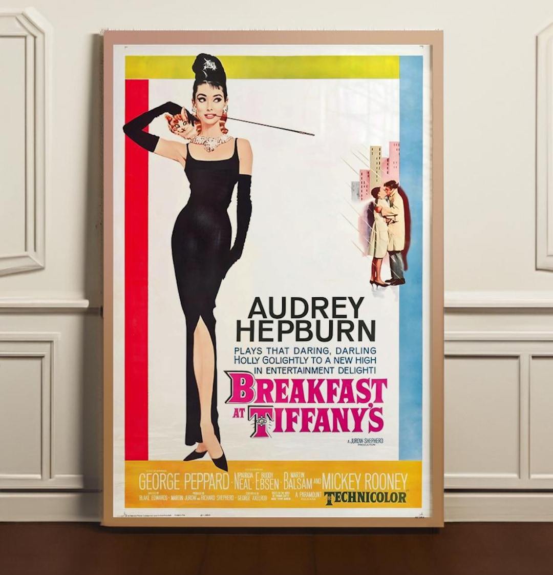 Breakfast at Tiffany's Movie Poster， Minimalist Funny Art, Movie ...