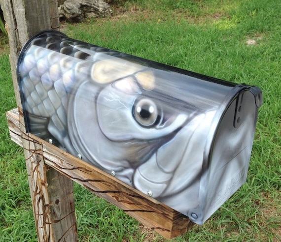 bespoke post box fish Painted Mailboxes (tarpon)