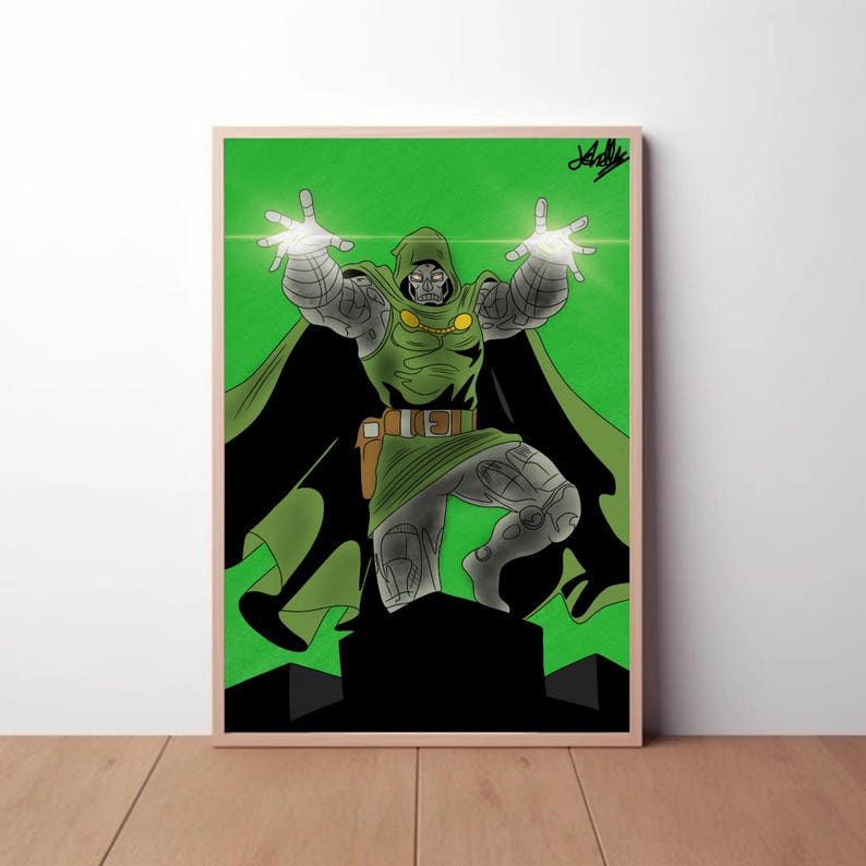 Doctor Doom Poster – Minimalist A4 Marvel Villain Wall Art Print ...