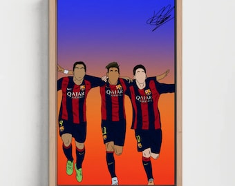 MSN のカスタム スポーツ ポスター (メッシ、スアレス、ネイマール