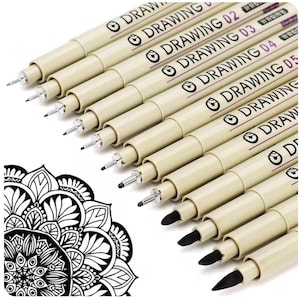 Micro Fineliner Tekening Art Pennen 12/6 Zwarte Fijne Lijn Waterdichte Inktset Kunstenaar Levert Archiefdruk Markers Liner Schetsen