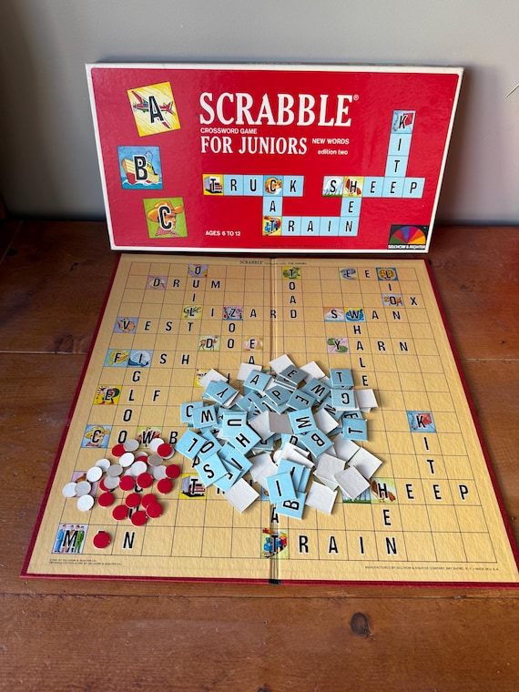 Vintage 1964 Scrabble Junior Game: Complete Family Word Game