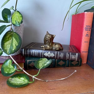 Mid Century Modern / MCM Solid Brass Scottish Terrier Puppy / Scotty Dog Laying Down, Vintage Bronze Home Decor