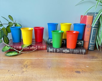 Lot De Gobelets Vintage Tupperware Orange - En Mélamine, Fabriqués En France