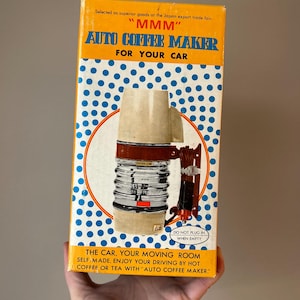 Vintage koffiezetapparaat "voor in de auto" percolator voor in het voertuig, halverwege de eeuw moderne vintage mobiel / reiskoffiebrouwer / pottenbakken
