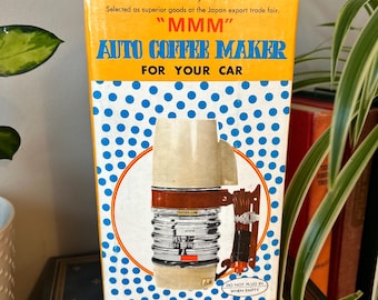 Vintage Auto Coffee Maker, Japanese Travel Percolator, 1960s Car