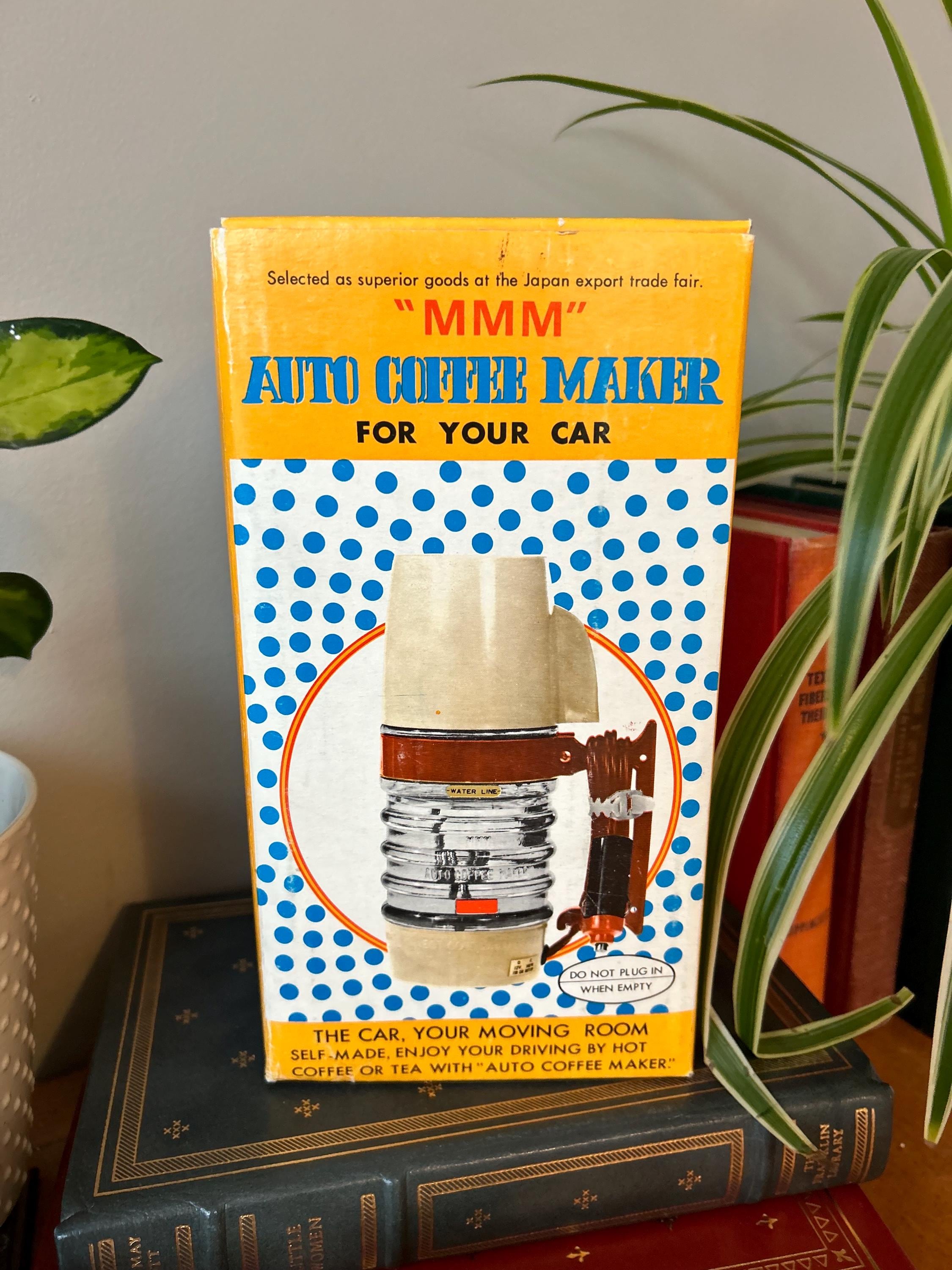Vintage Auto Coffee Maker, Japanese Travel Percolator, 1960s Car