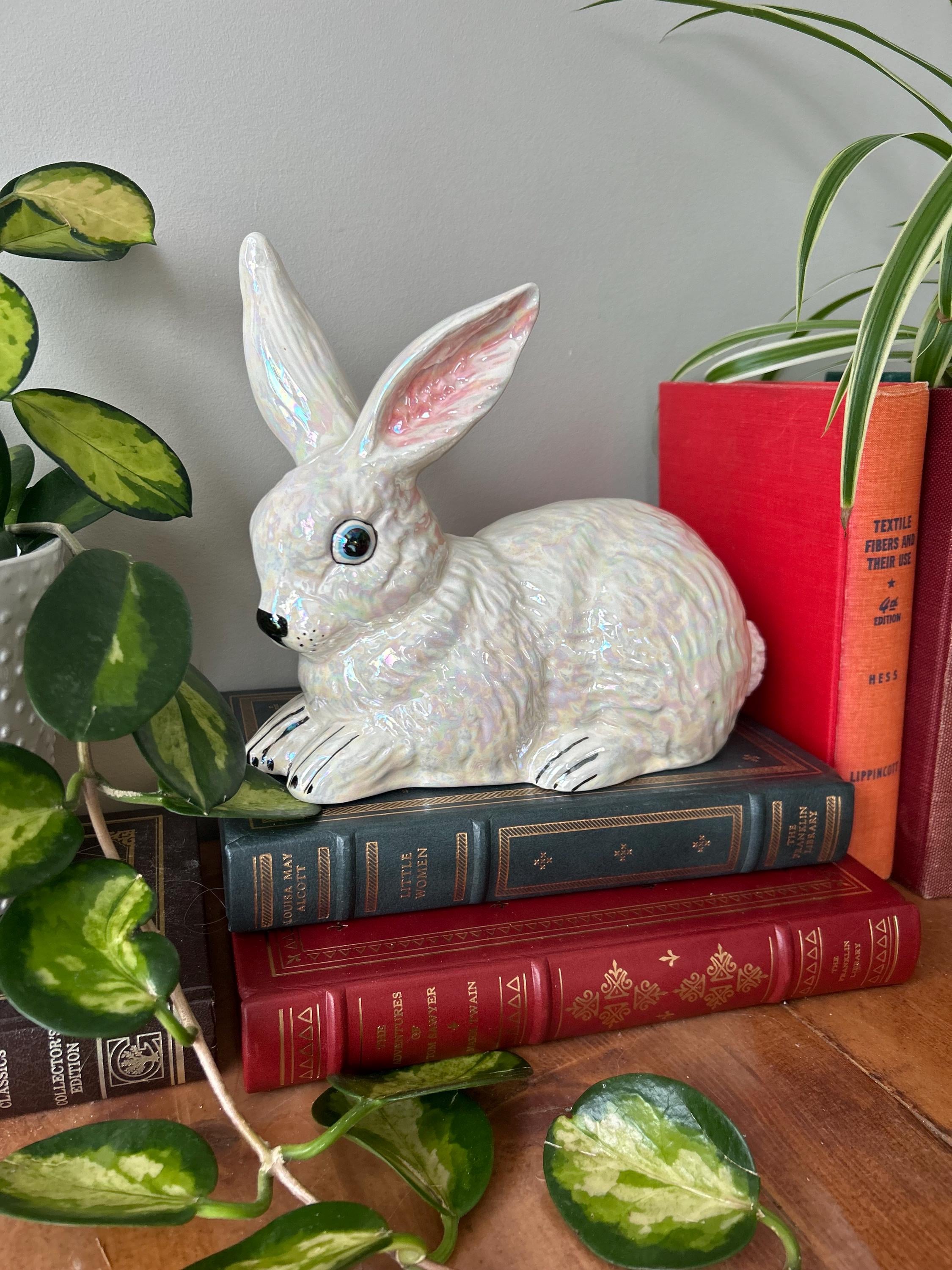 Hand-painted Ceramic Bunny Sculpture | Signed 1986 Easter Rabbit