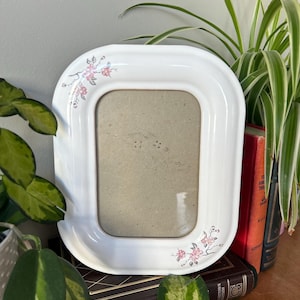 Vintage Porcelain Picture Frame: Cherry Blossom Decor, 4x6 Photo