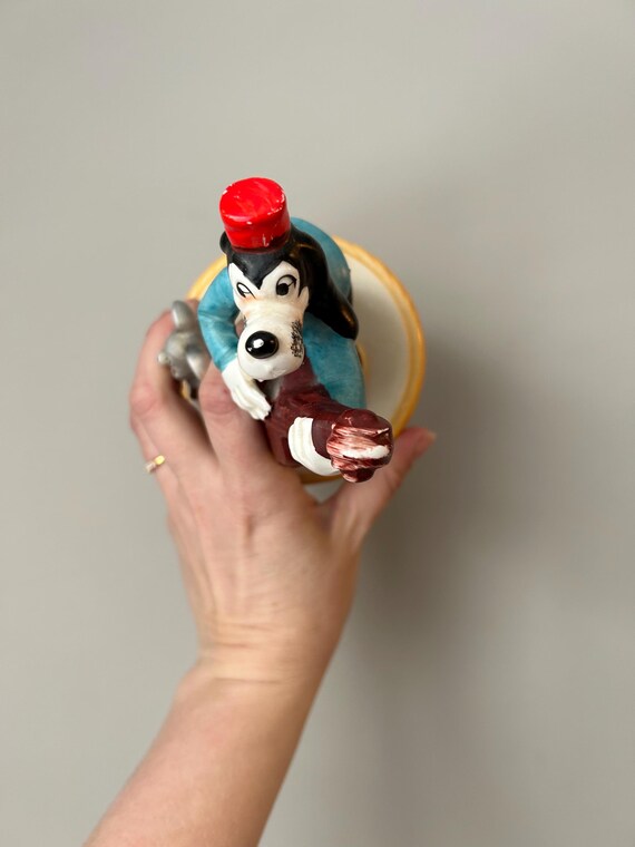 Vintage Ceramic Dog Music Box – Hand-painted Mid-century Figurine