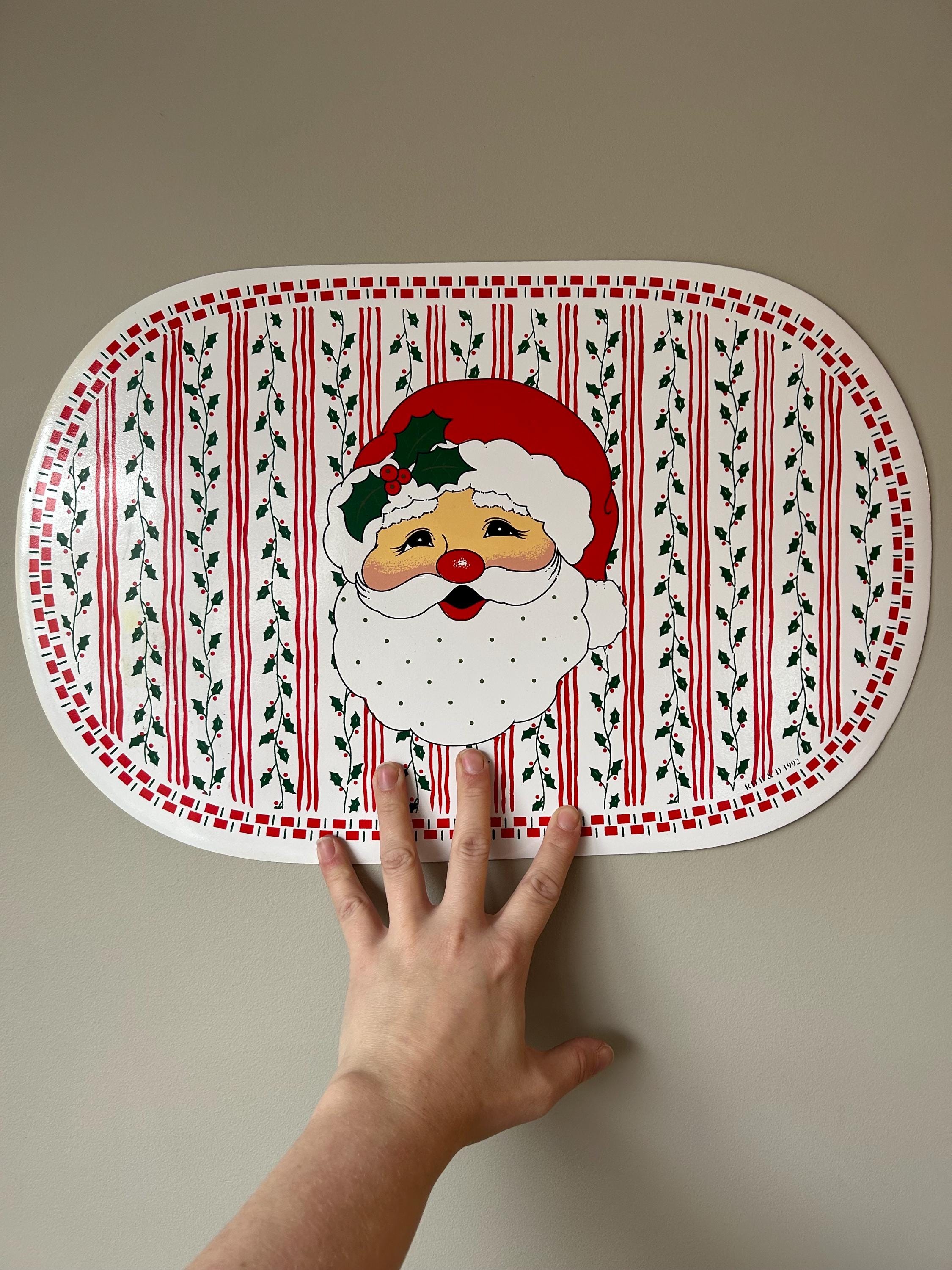 Set van 4 placemats kurk, wit, Merry and Bright Noel, winter, kerstcadeau, kerstcadeau, groot, 39,5 x 28,5 cm