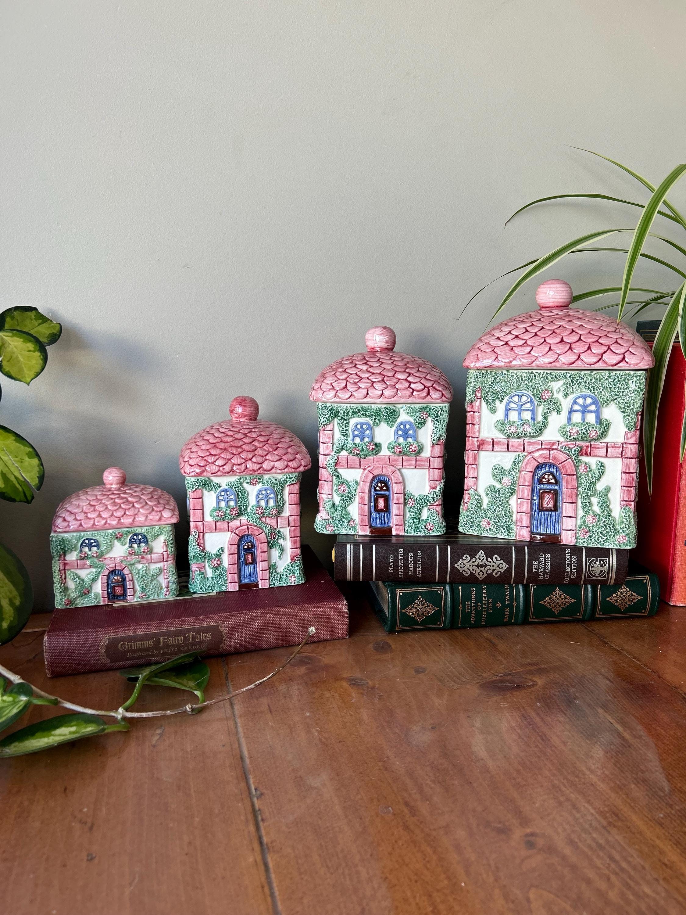 Vintage Avon Pink Cottage Canister Set: 1980s Kitchen Collection