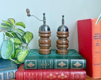 Zassenhaus Pepper Mills Set – Vintage German Beechwood Grinders With Metal Tops – Classic Hand Crank Spice Mills