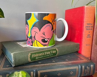 Tazza vintage di Topolino e Minnie del 1986: Pop Art di Disney World