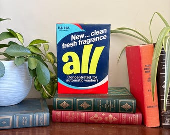 Detergente para ropa vintage, nuevo, sin abrir, caja de detergente Lever Brothers / Publicidad retro de lavandería de los años 60 y 70