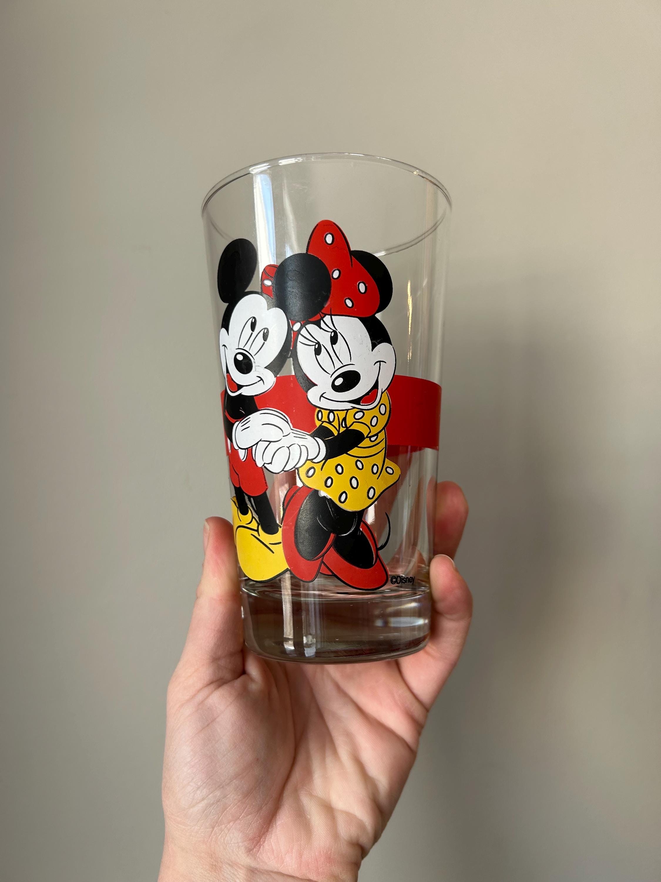 ヴィンテージ ミッキー＆ミニーマウス グラスタンブラー、ウォルト
