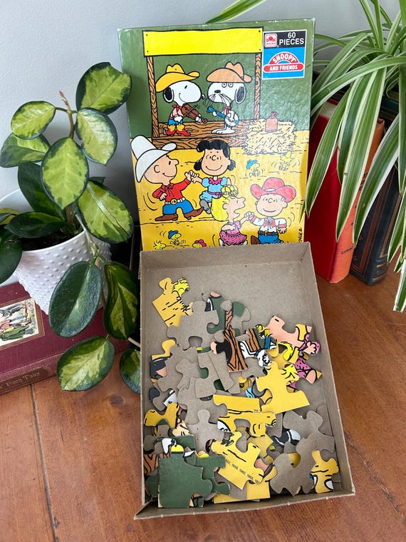 Vintage 1975 Golden Snoopy Puzzle: Peanuts Saturday Dance, 60