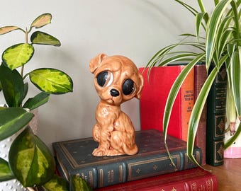 Vintage Chalkware Puppy Figurine, Big Sad Eyes, MCM Decor - Etsy