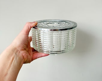 Vintage Silex Candle Warmer: Ribbed Glass & Chrome, 1940s Food Warmer - US01mer