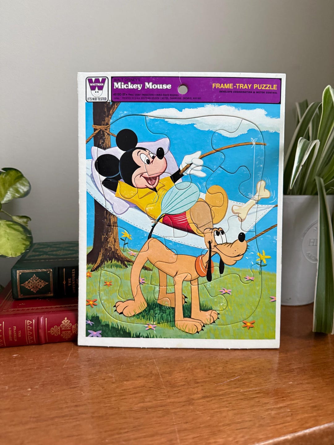 Vintage Whitman Mickey Mouse and Pluto Frame Tray Puzzle 4510C 12 ...
