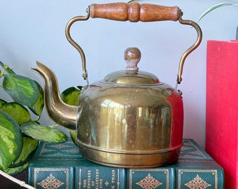 ヴィンテージ銅ケトル（磁器ハンドル付き）｜素朴な農家風インテリア