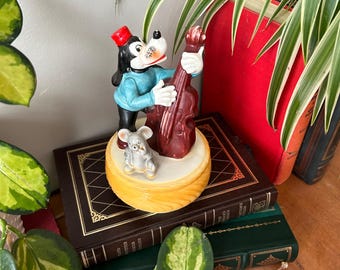 Vintage Ceramic Dog Music Box – Hand-painted Mid-century Figurine