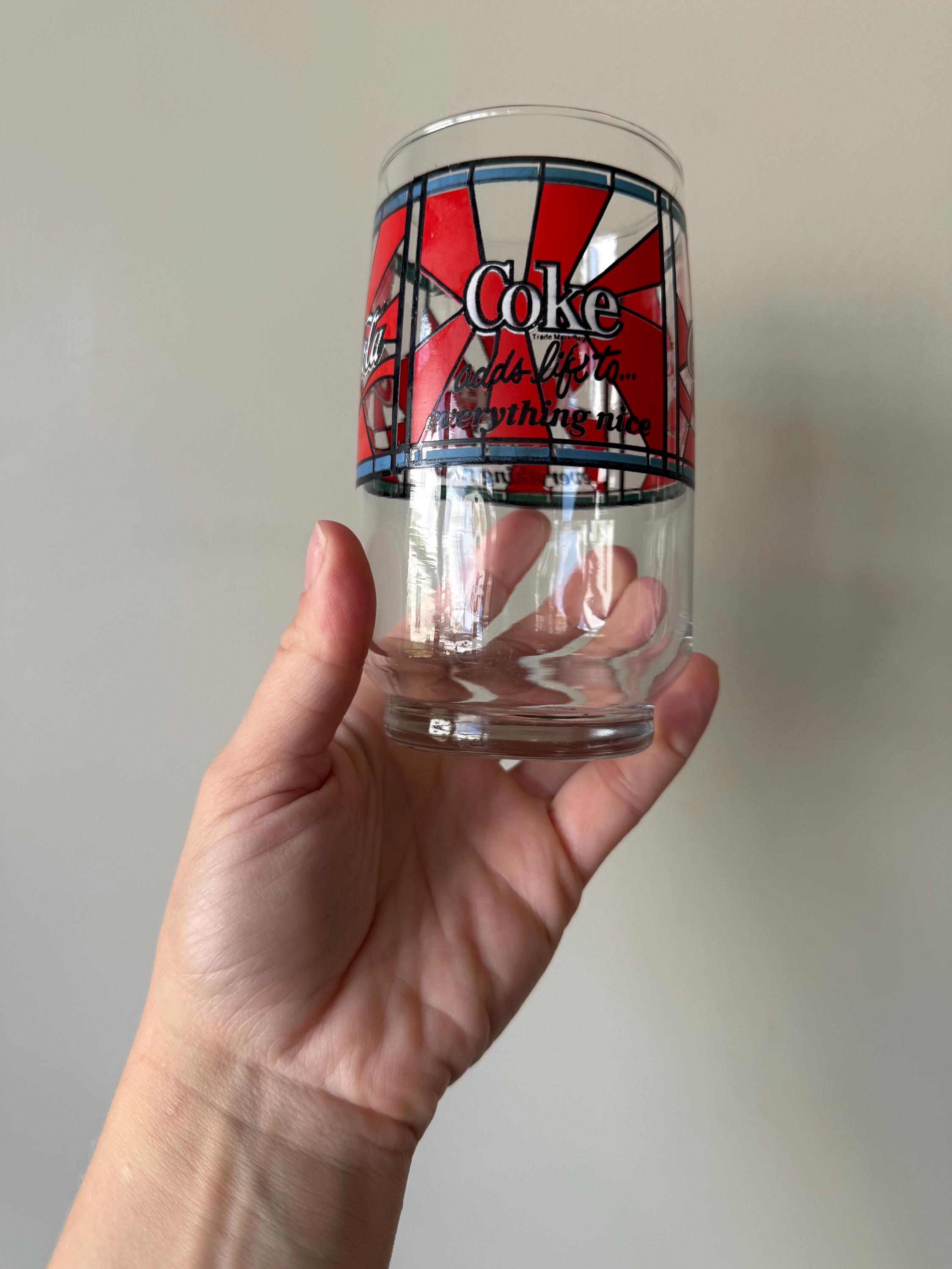 1978年製コカ・コーラ ステンドグラス タンブラー、ヴィンテージ