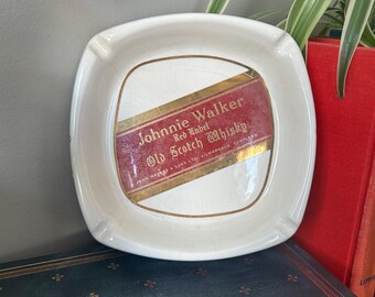 Posacenere in ceramica vintage Johnnie Walker - Articoli da bar di metà secolo