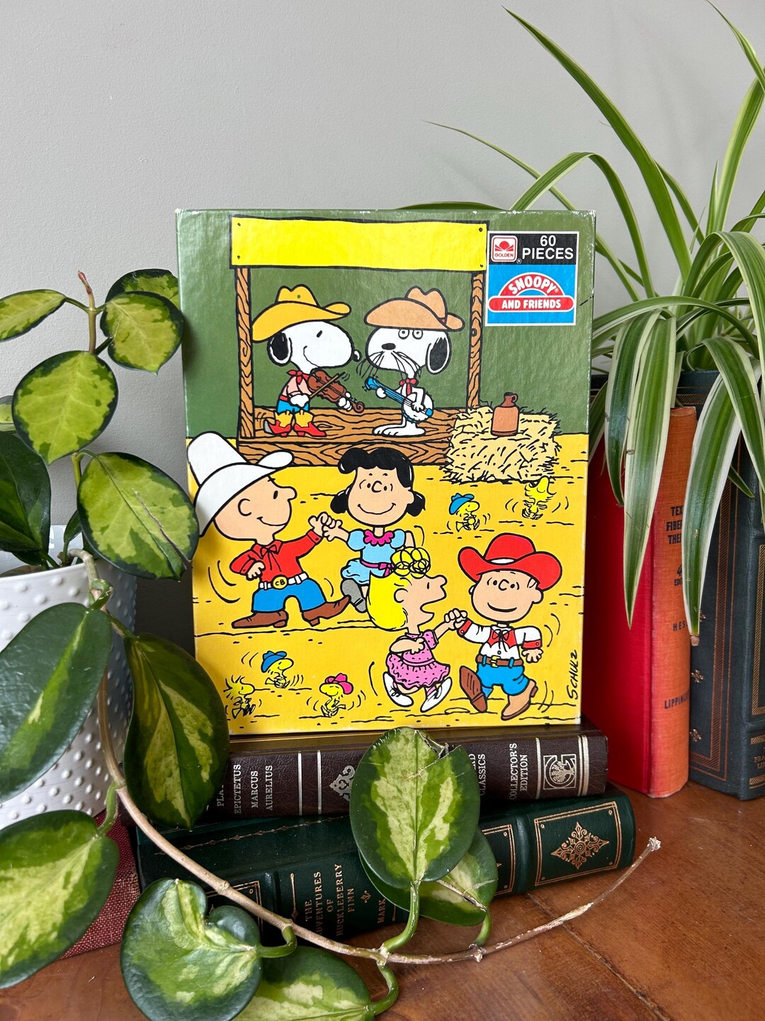 Vintage 1975 Golden Snoopy Puzzle: Peanuts Saturday Dance, 60